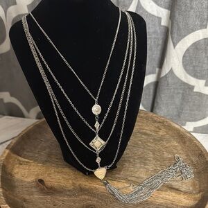 Chic Silver Multi-Layer Necklace